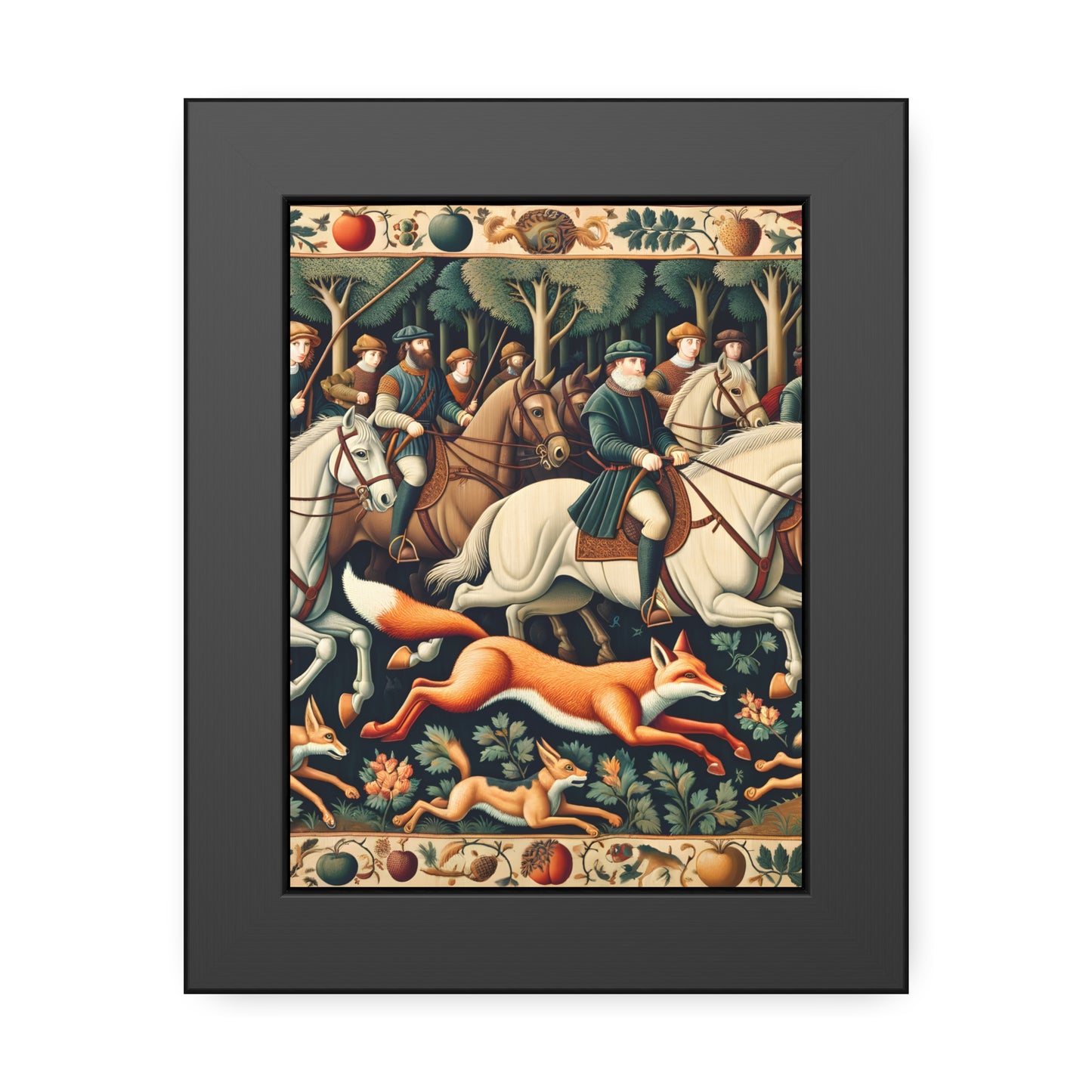 Framed Artwork - Fox hunt on horseback