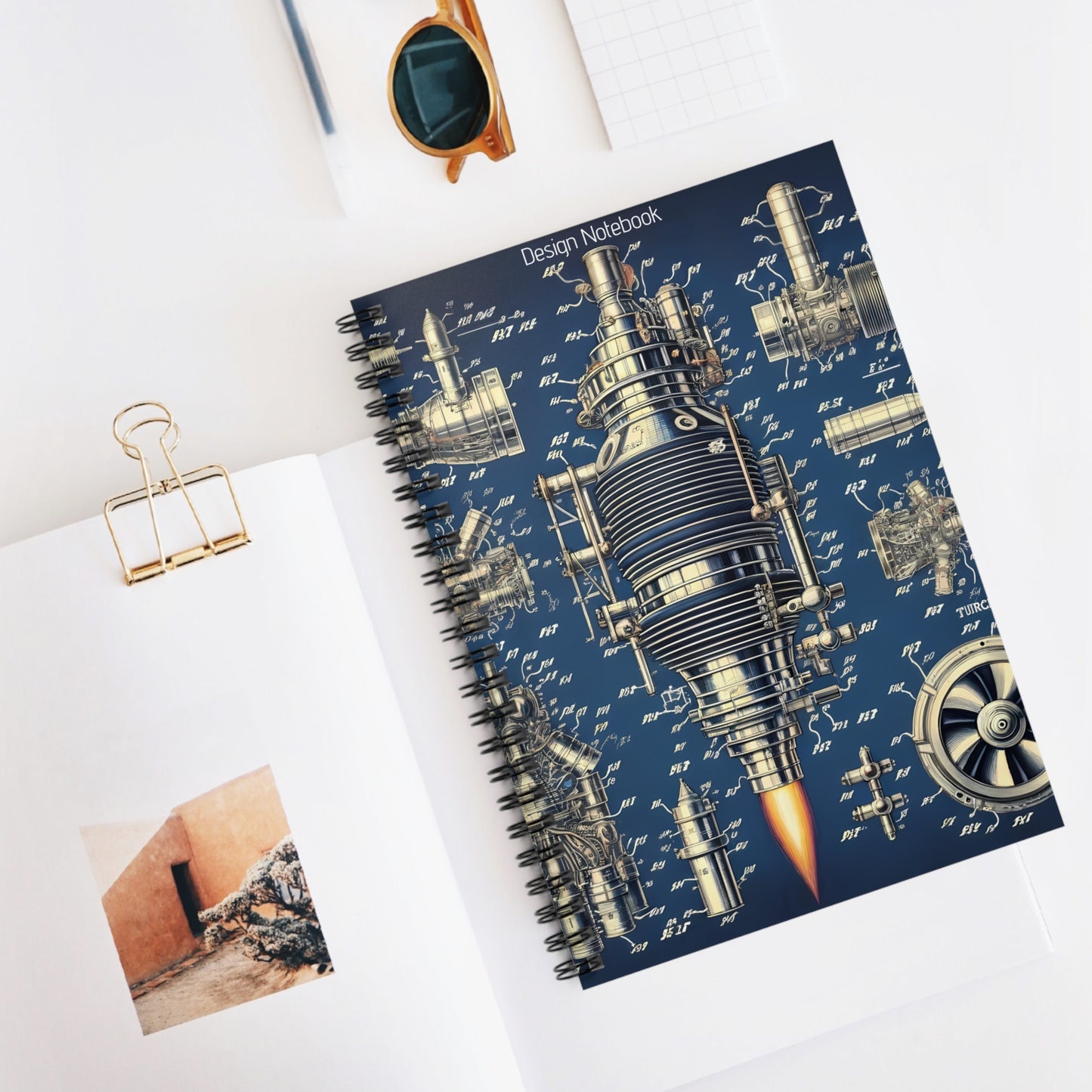 Spiral Notebook - Ruled Line - Rocket Technical Designs