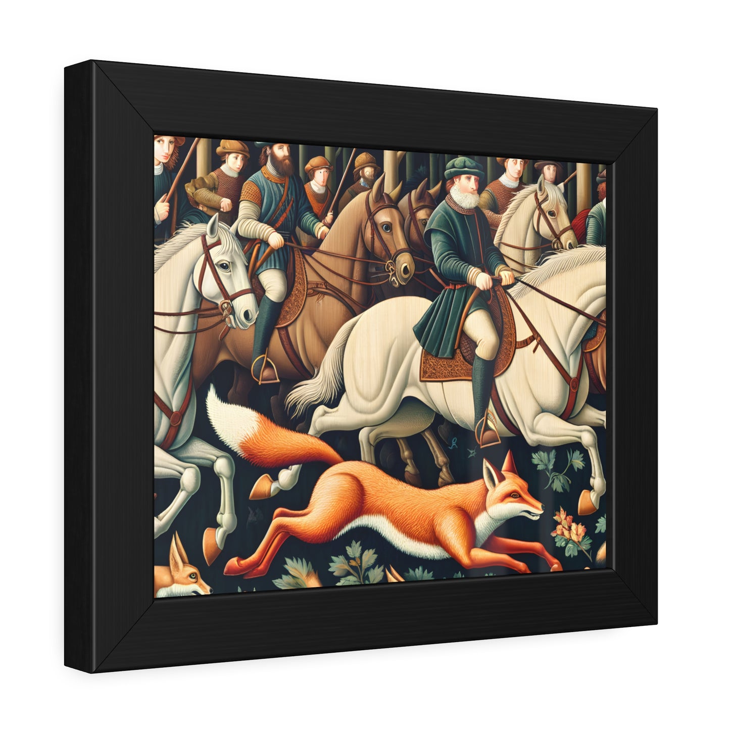 Framed Artwork - Fox hunt on horseback