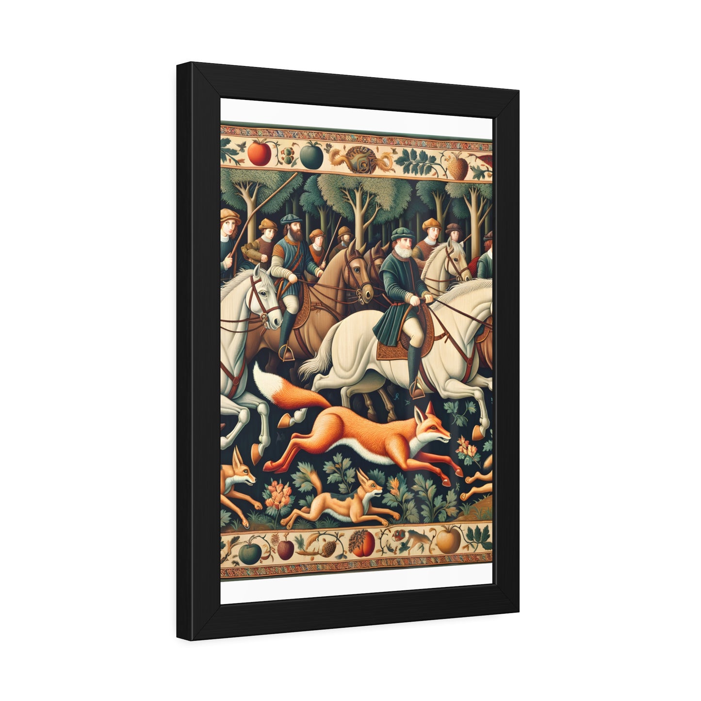 Framed Artwork - Fox hunt on horseback