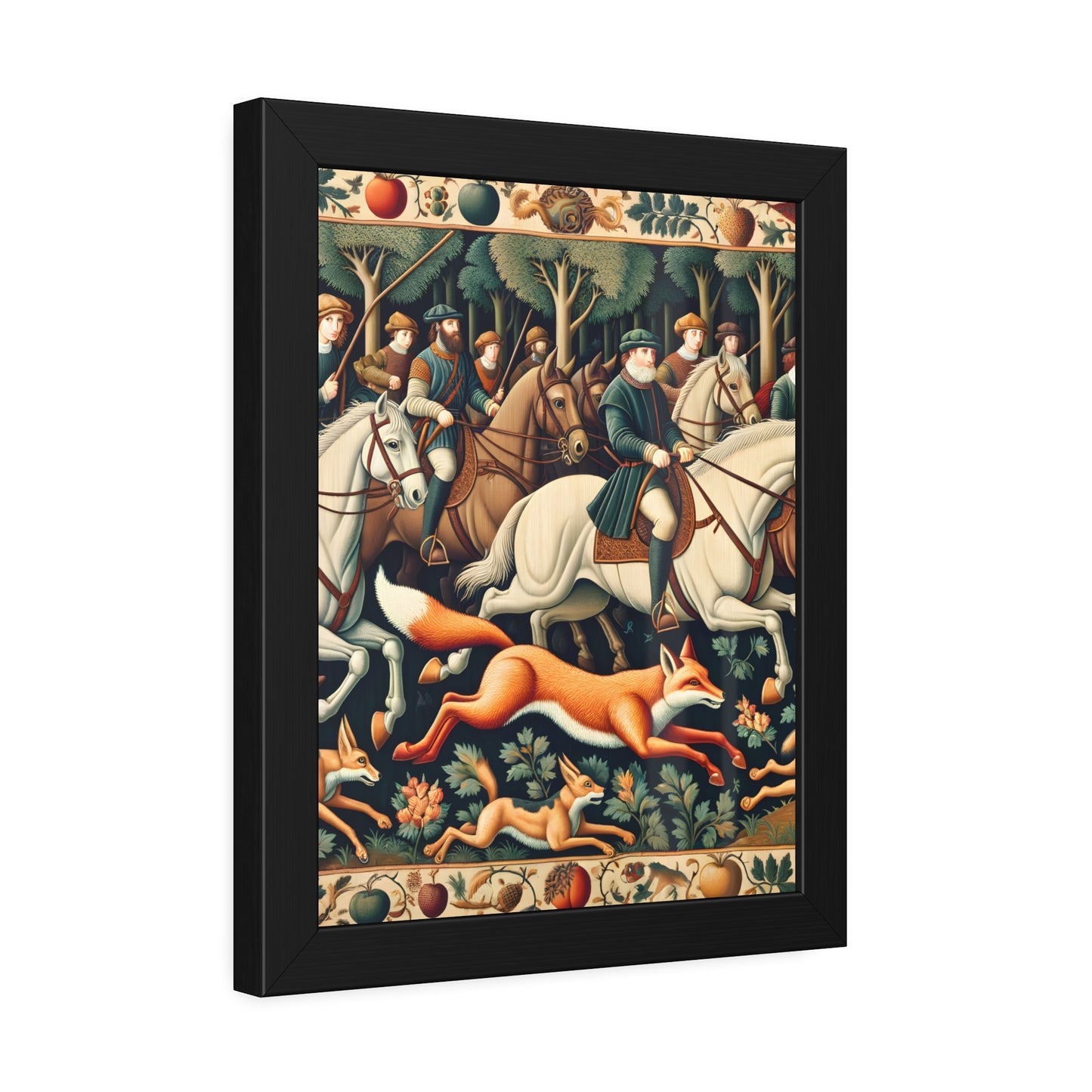 Framed Artwork - Fox hunt on horseback