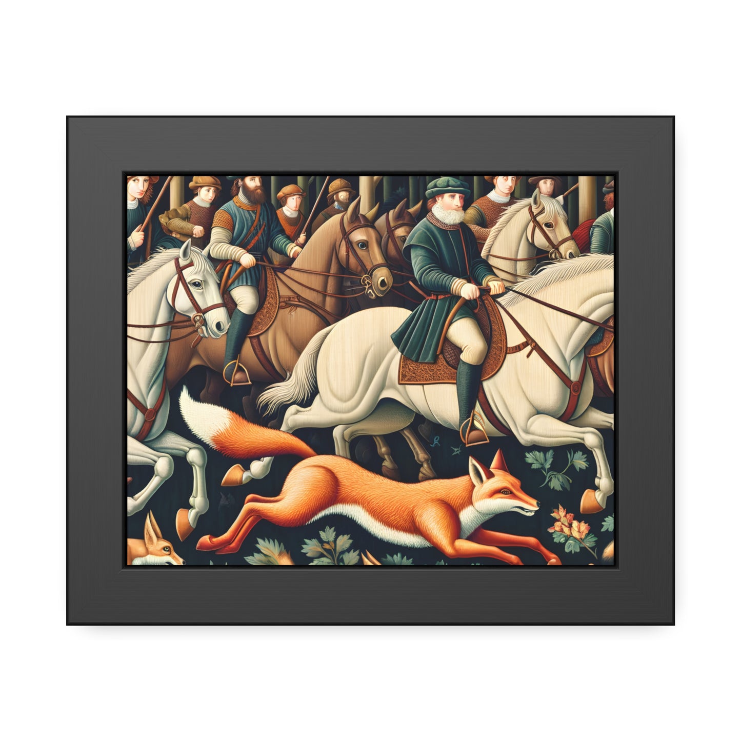 Framed Artwork - Fox hunt on horseback