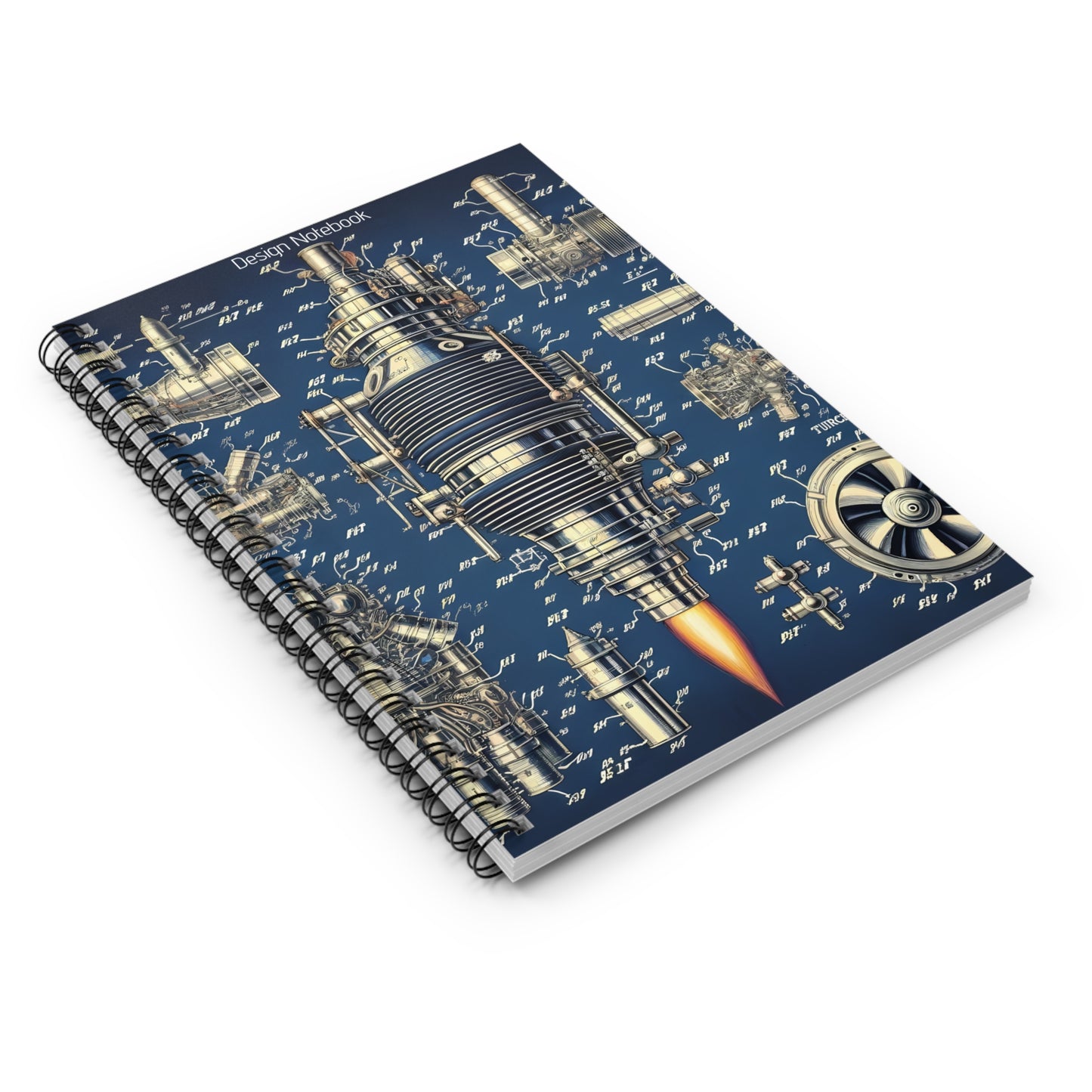 Spiral Notebook - Ruled Line - Rocket Technical Designs