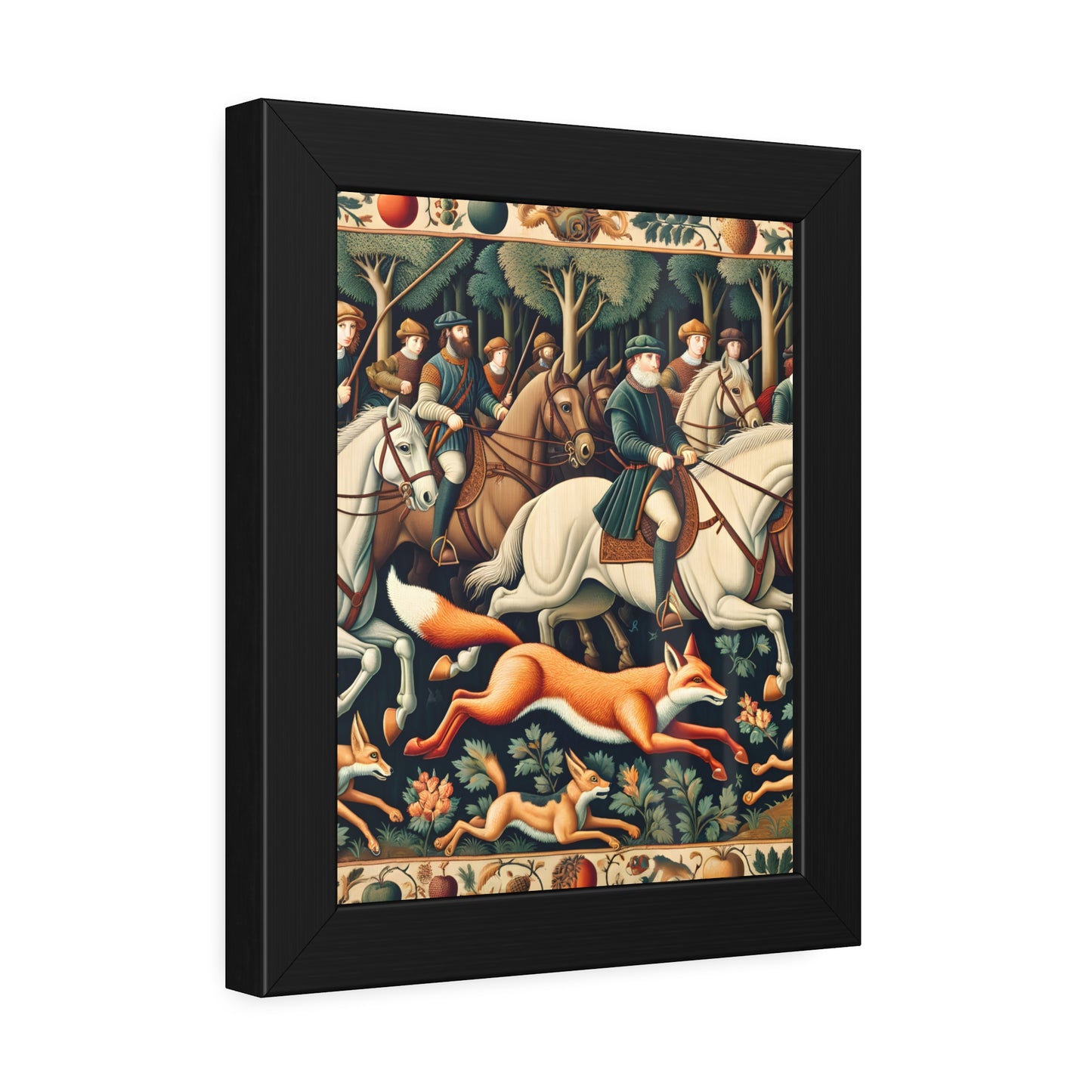 Framed Artwork - Fox hunt on horseback