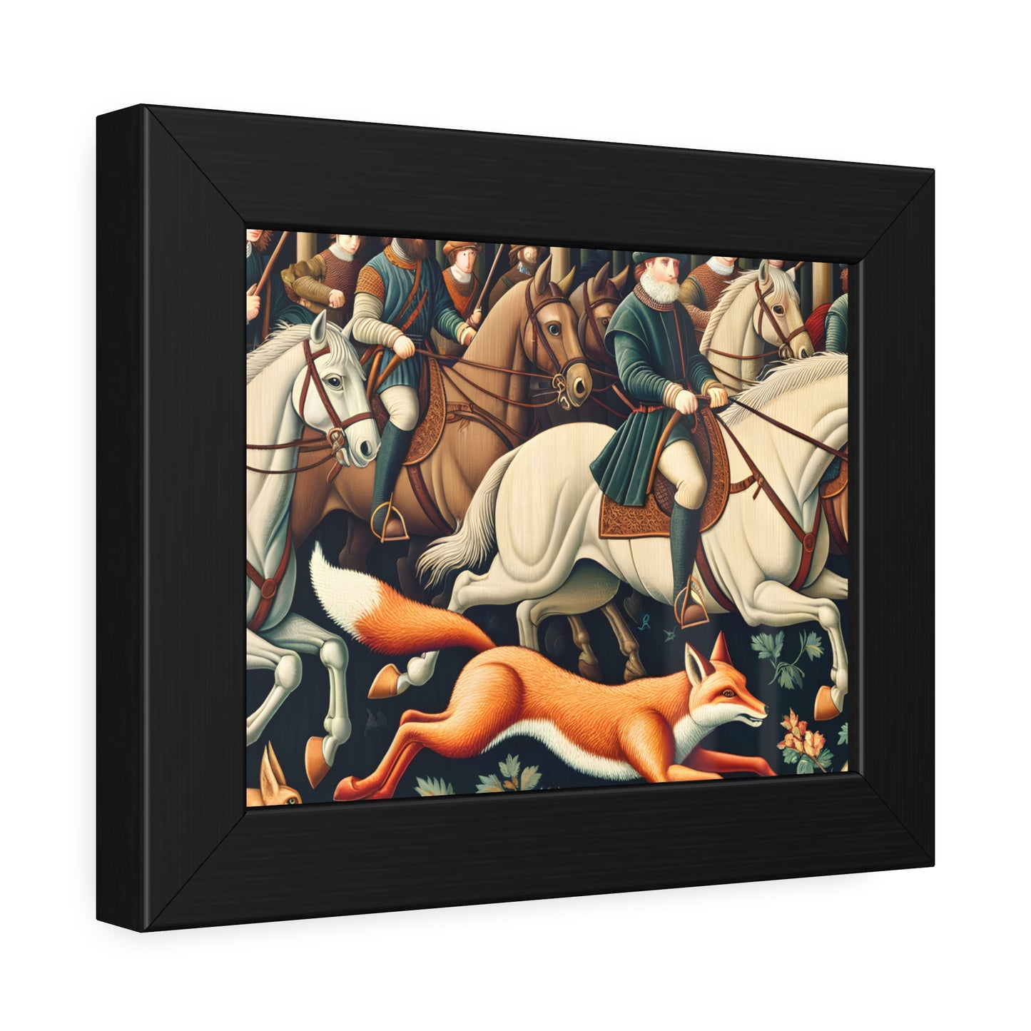 Framed Artwork - Fox hunt on horseback